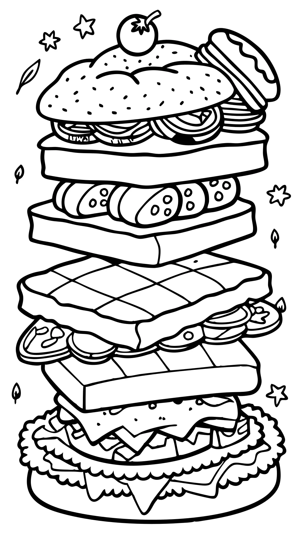 coloring pages sandwich